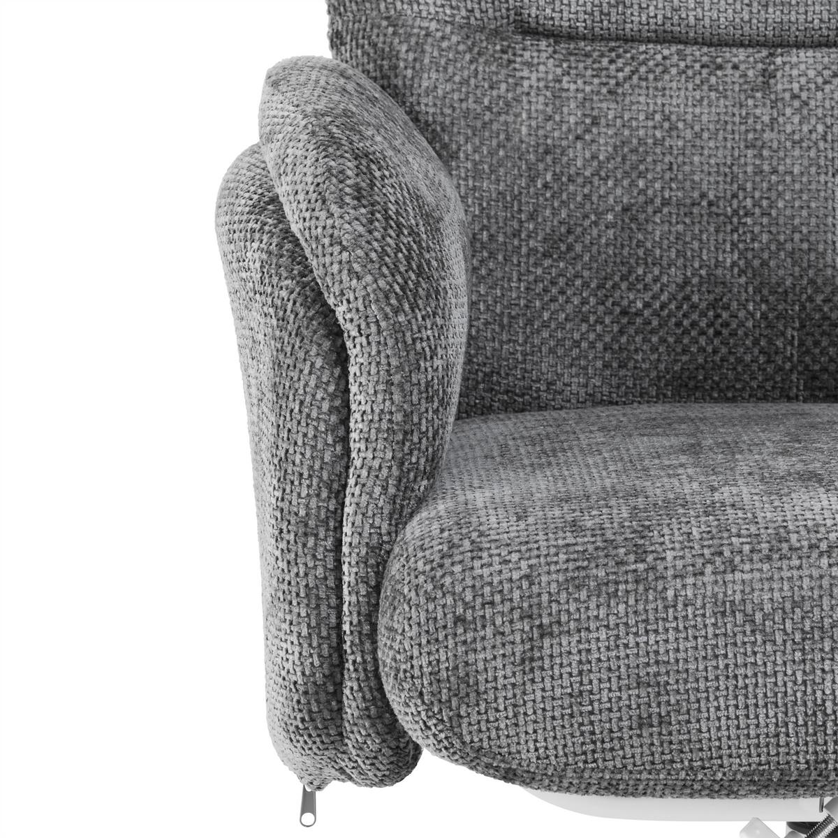 RELAXSESSEL STAR - Weiss/Graphitfarben, Modern, Textil/Metall (72/107-95/86-110cm) - Mömax