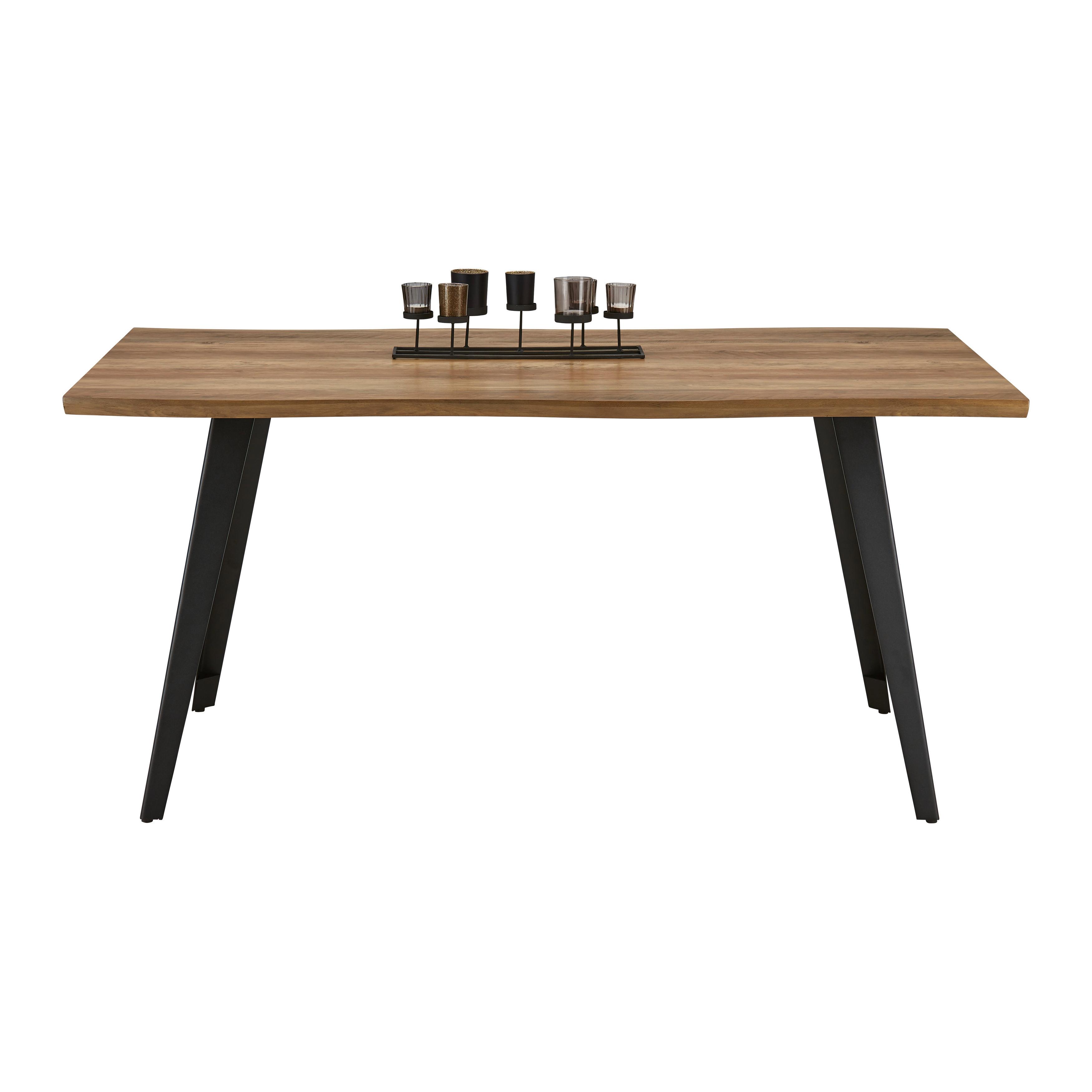 MATBORD DIEGO - svart/ekfärgad, Modern, metall/trämaterial (160/90/76cm) - Bessagi Home
