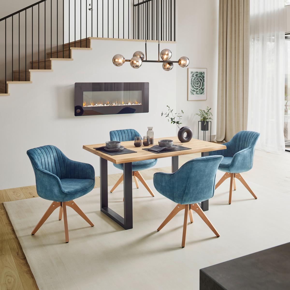 Karosszék Relax - türkiz/bükk, Modern, textil/fa (60/61/82cm) - Mömax