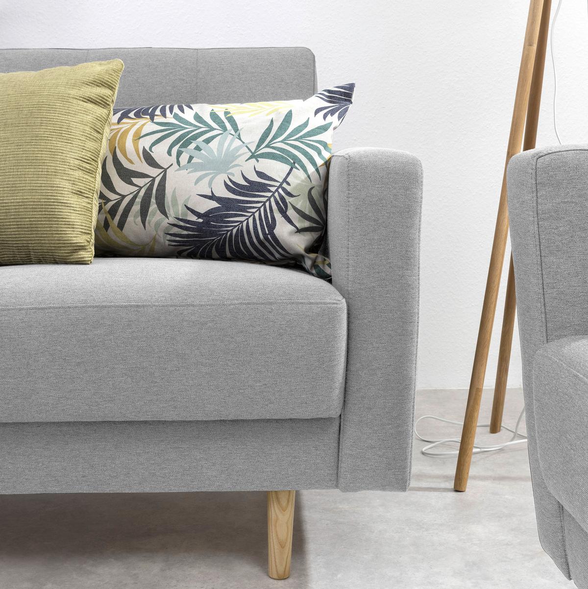 3-Sitzer-Sofa Jasmin Hellgrau Flachgewebe mit Schlaffunktion - Eschefarben/Hellgrau, MODERN, Holz/Textil (224/81/83cm) - Max Winzer