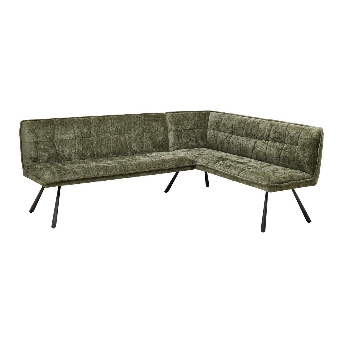 Eckbank Como Grün - Schwarz/Grün, MODERN, Textil/Metall (215/84/170cm) - Mömax