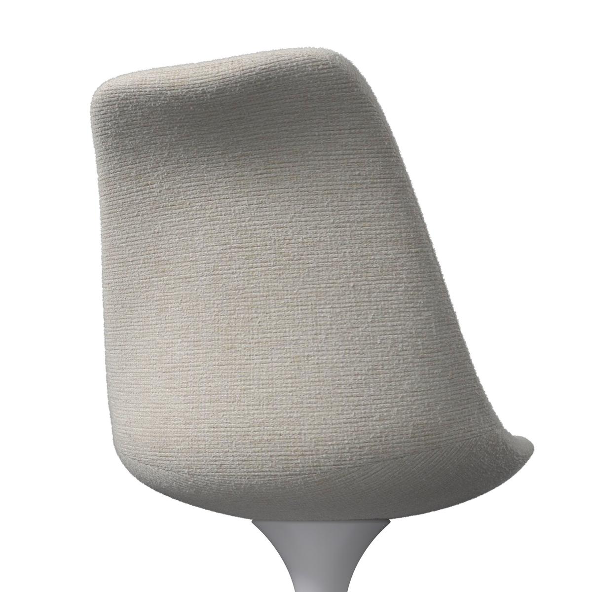 Stuhl Celia Beige/Weiß Leinenoptik Drehbar Gepolstert - Beige/Weiß, MODERN, Textil/Metall (56/49/83cm) - Bessagi Home