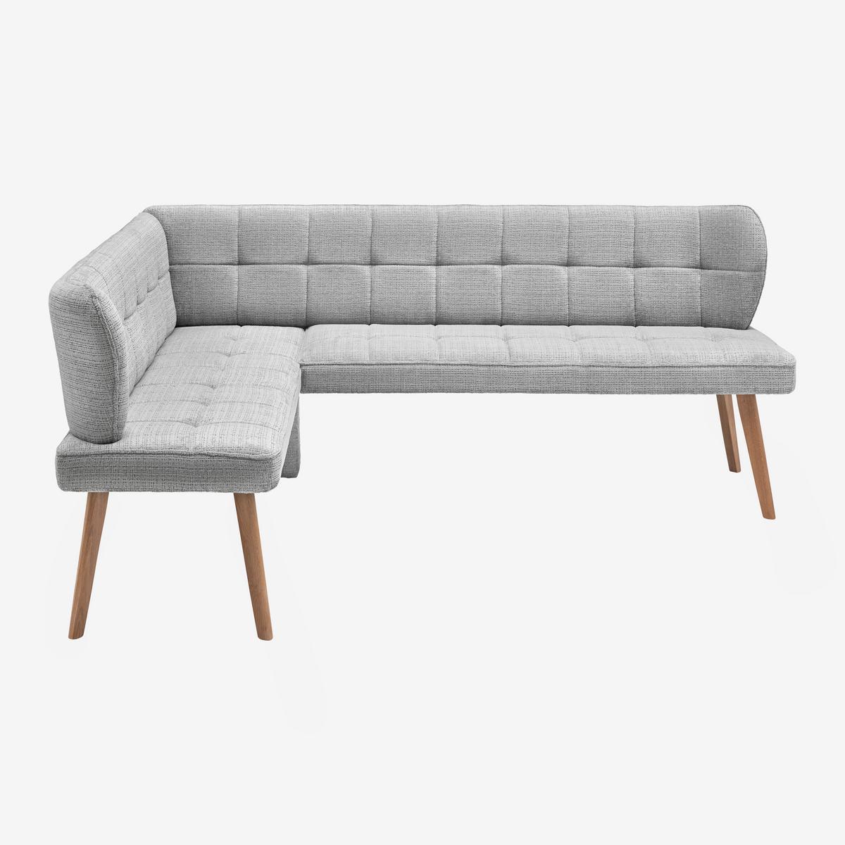 Eckbank Alba rechts Hellgrau - Eichefarben/Hellgrau, MODERN, Holz/Textil (173/87/217cm) - Mömax