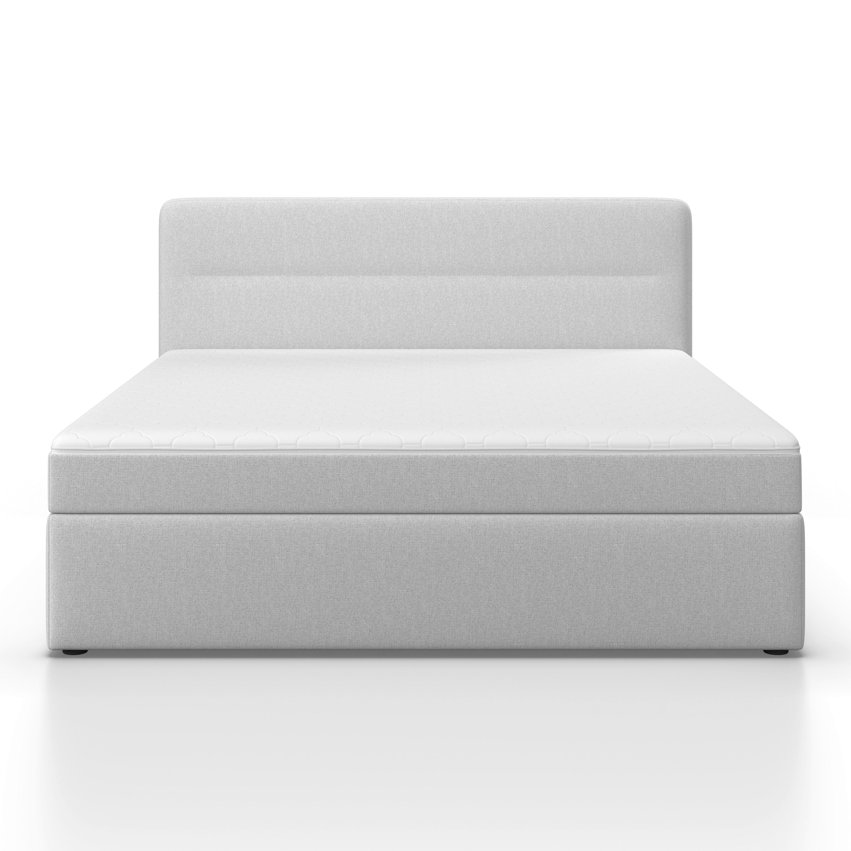 BOXSÄNG MARCO - ljusgrå/svart, Modern, trä/textil (180/200cm) - Bessagi Home