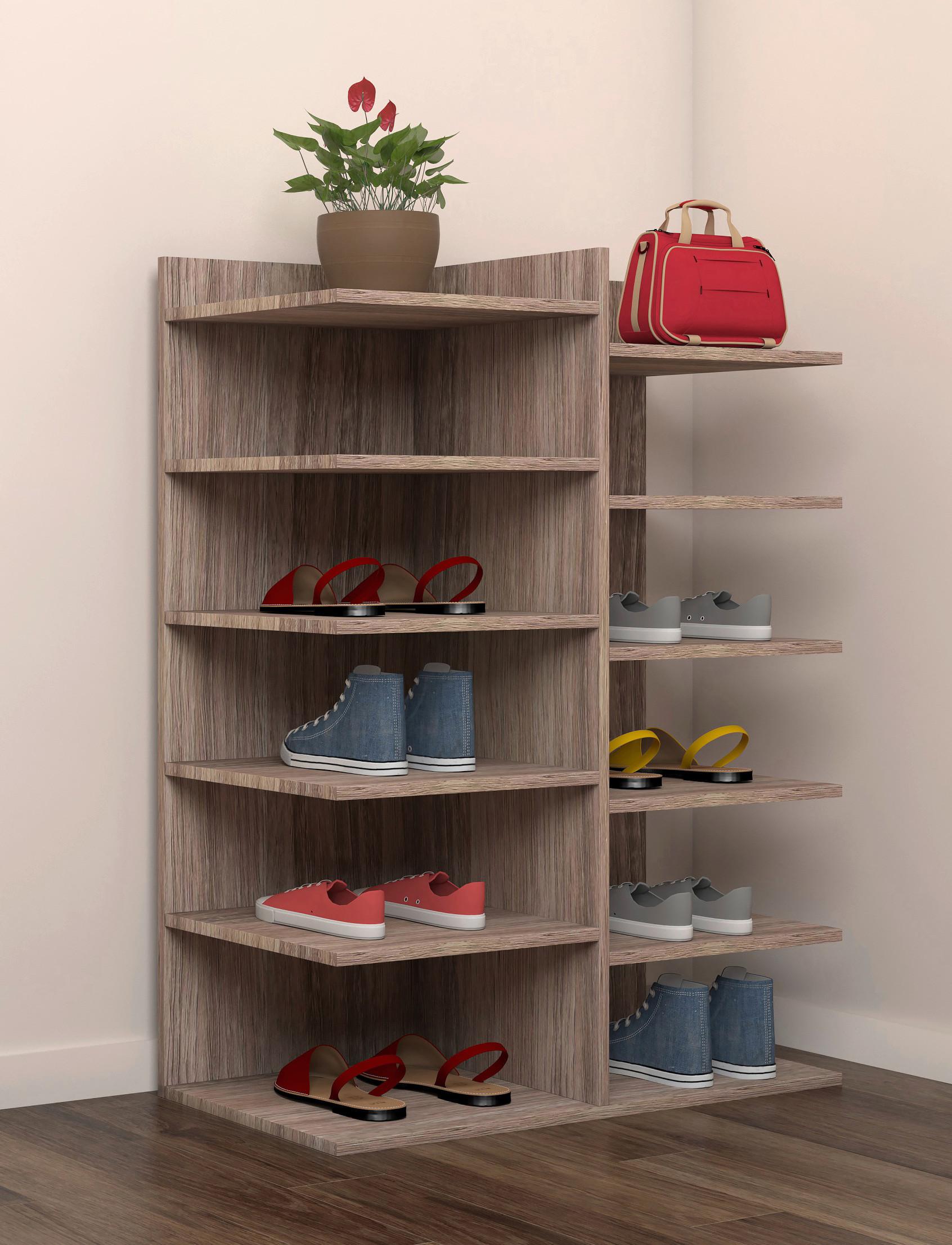 Schuhregal Enosa Sonoma Eiche ca. 60x80x30 cm - Sonoma Eiche, Basics, Holzwerkstoff (60/80/30cm) - MID.YOU
