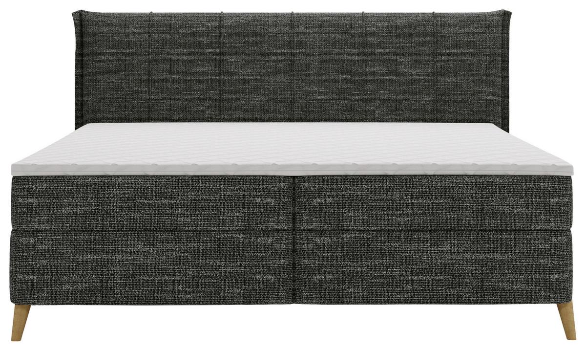 Boxbett Veloria Schwarz ca. 180x200cm - Schwarz, KONVENTIONELL, Textil/Metall (180/200cm) - Based