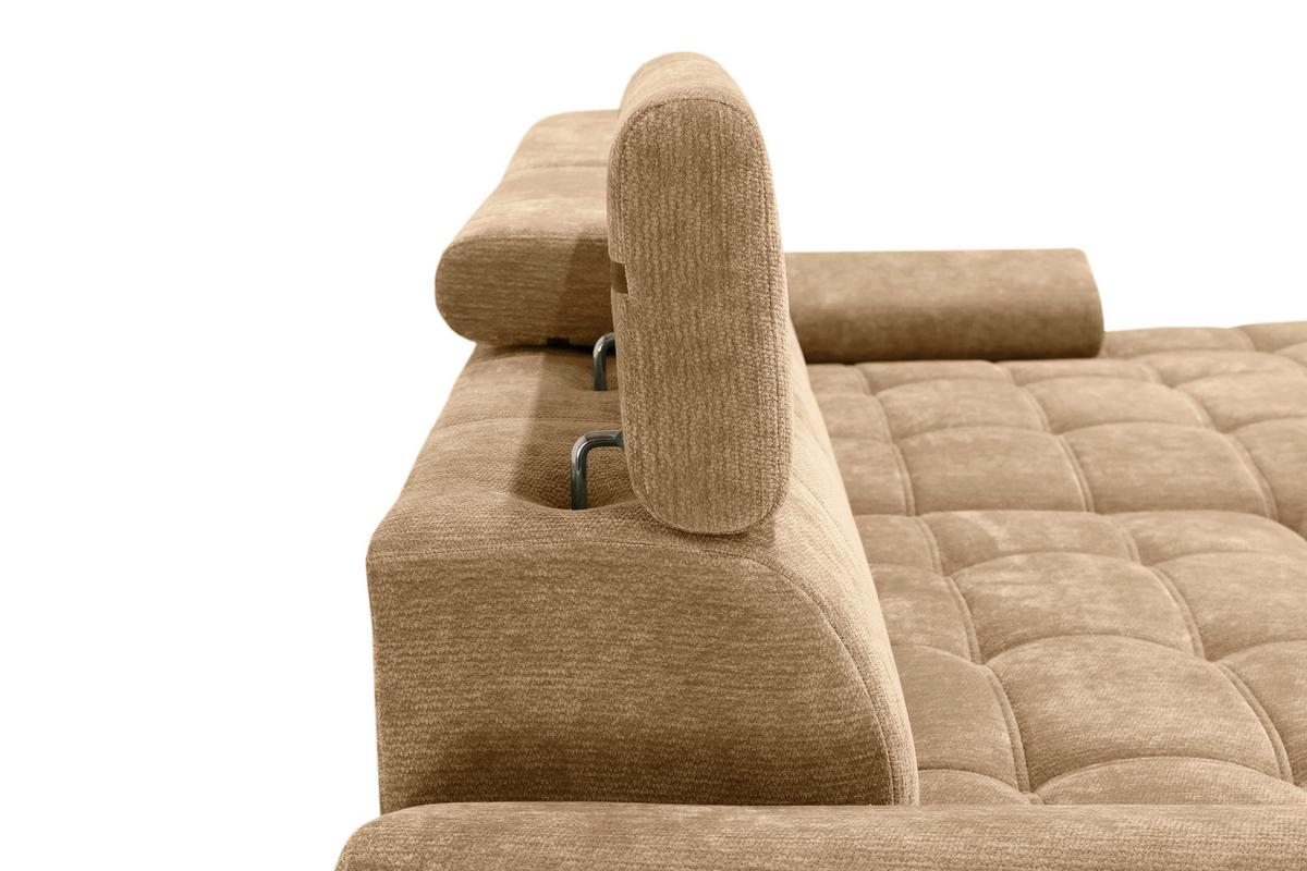 Kutna Garnitura Vegas - crna/bež-smeđa, Design, drvo/tekstil (294/173cm) - Modern Living