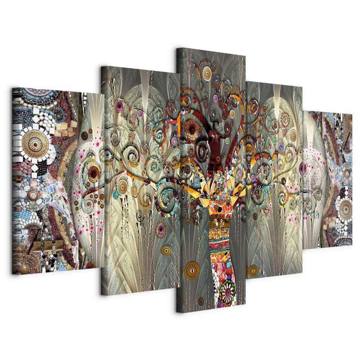 Slika Na Platnu Tree Of Life - večbarvno, Basics, tekstil/leseni material (200/100/1.2cm) - artgeist