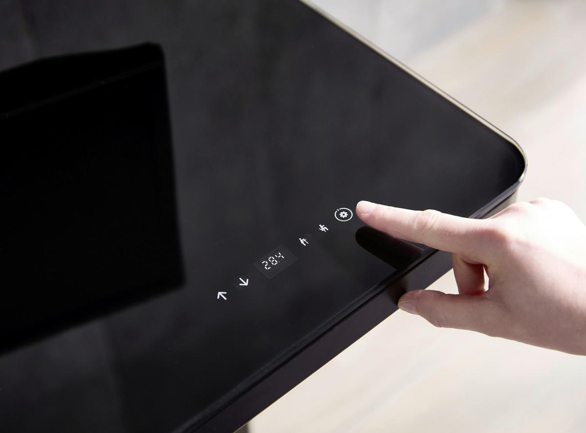 Íróasztal, Állítható Magasságú Lift4home - fekete, Modern, Üveg/fém (120/72-120/60cm)