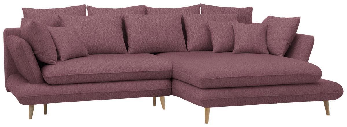 Kutna Garnitura Monte - šljiva/prirodne boje, Romantično / ladanjski, tekstil/drvo (283/181cm) - Premium Living