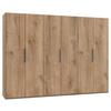 Drehtürenschrank Level 36A ca. 300x216x58 cm Eiche Dekor - Chromfarben/Eichefarben, MODERN, Holzwerkstoff (300/216/58cm) - MID.YOU