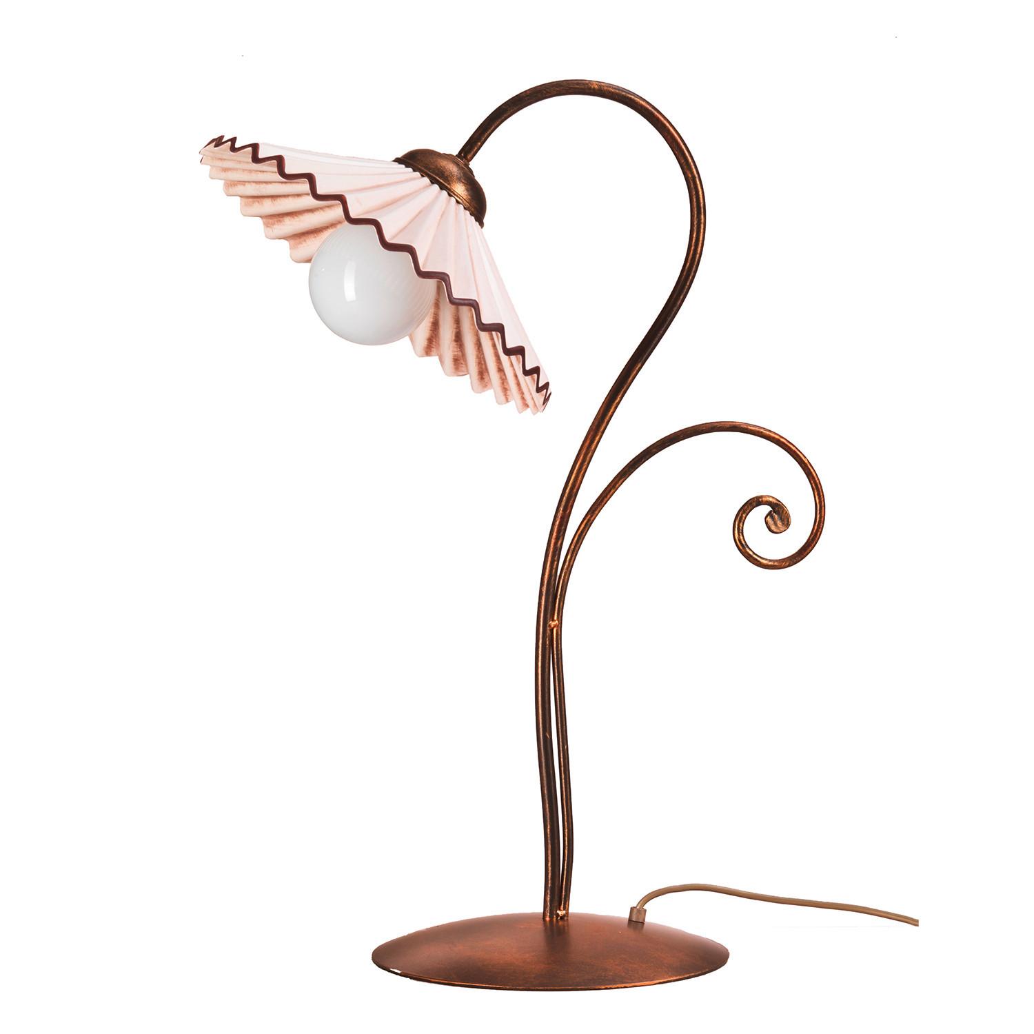 Tischleuchte Rosina Berstein/Bronze max. 22 Watt - Bernsteinfarben/Bronzefarben, KONVENTIONELL, Keramik/Metall (40/40/70cm)