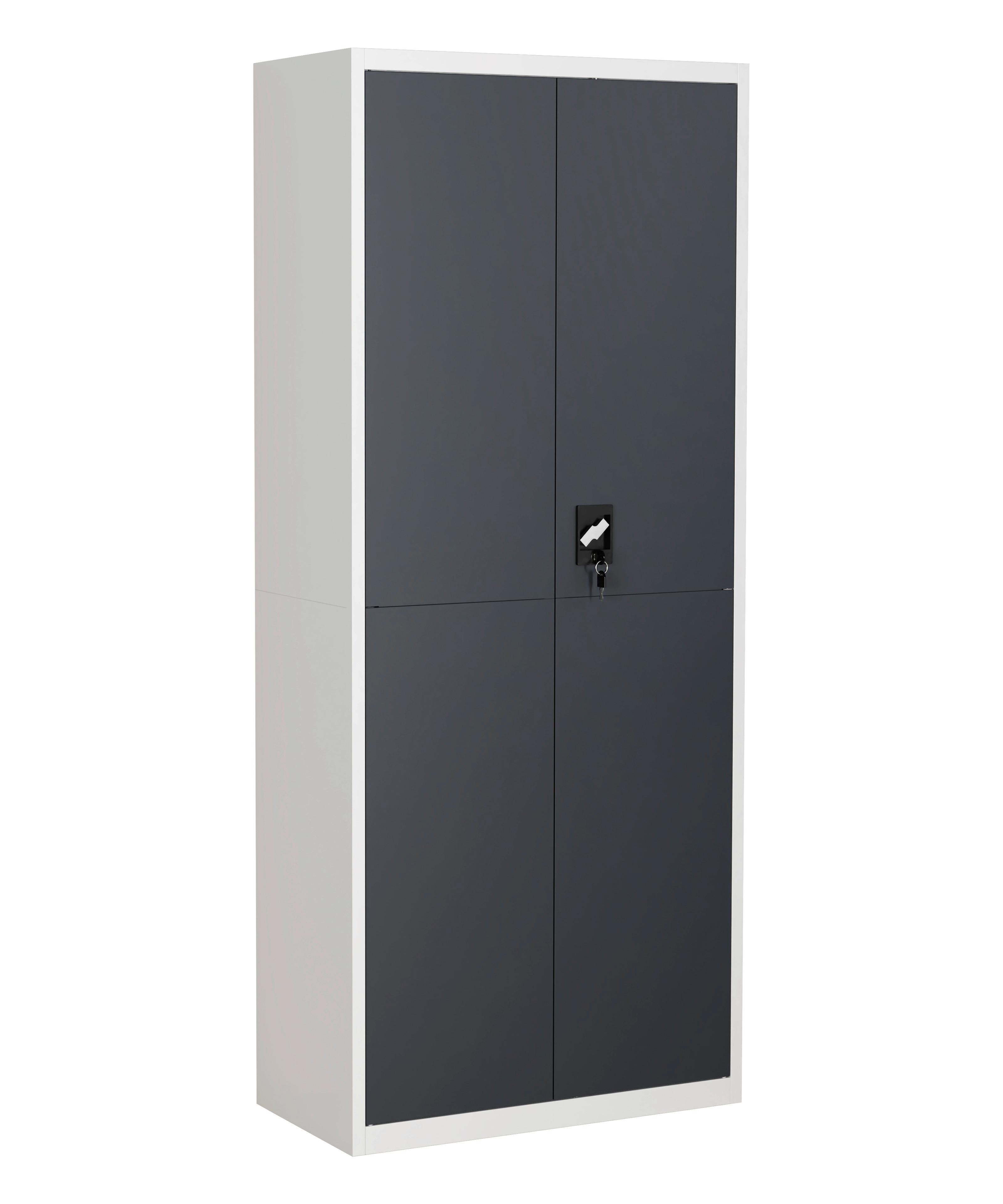 Aktenschrank Malivo - Weiss/Anthrazit, Konventionell, Metall (80/180/40cm) - MID.YOU