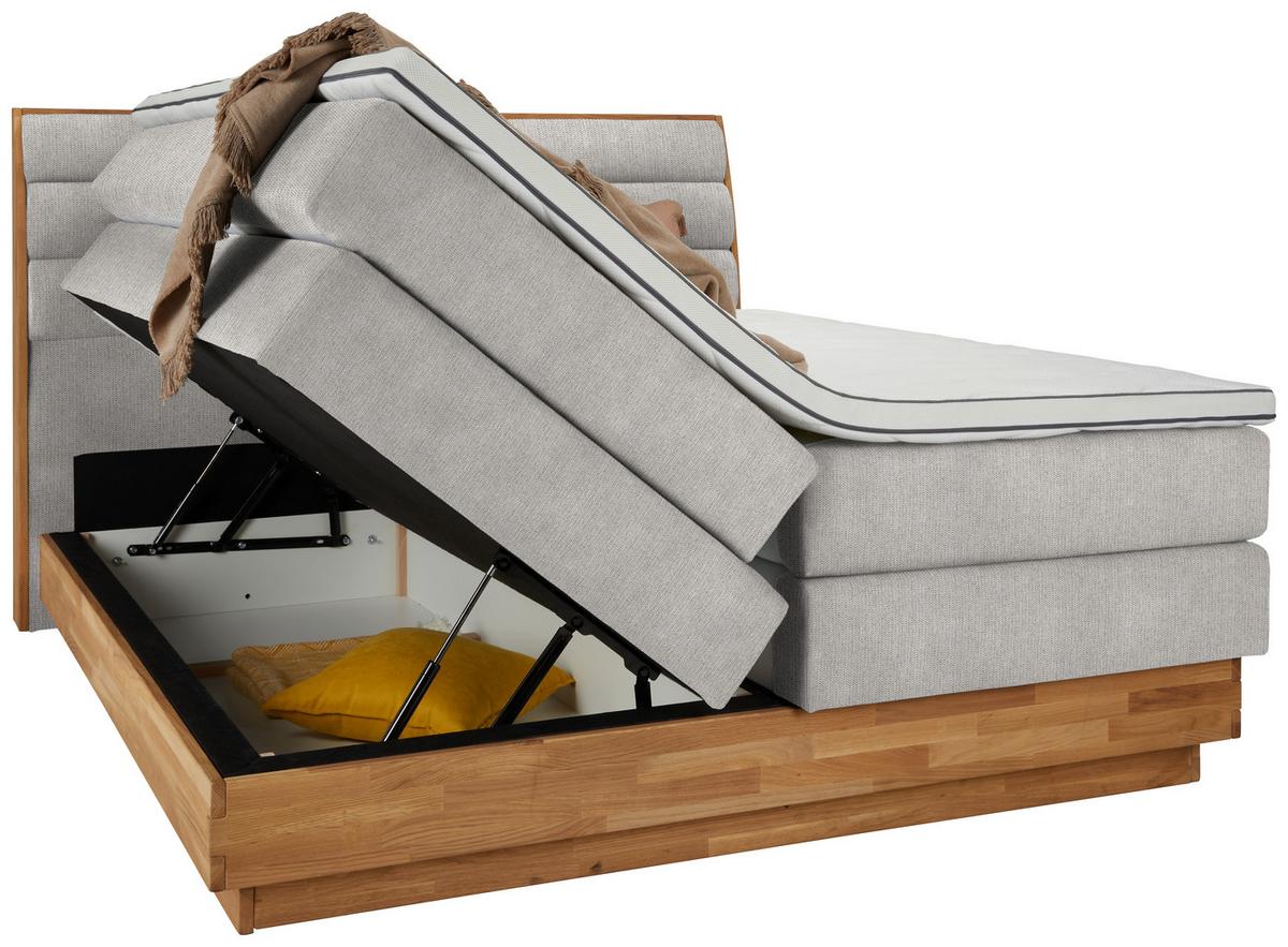 Boxspringbett Marissa in Beige ca. 160x200cm - Beige, Holz/Kunststoff (160/200cm) - Premium Living