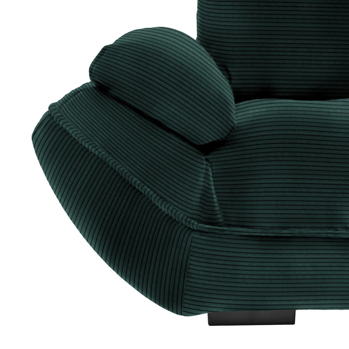 Wohnlandschaft Vivo Dunkelgrün - vert foncé/noir, Modern, textile/matière synthétique (317/63/179cm) - Premium Living