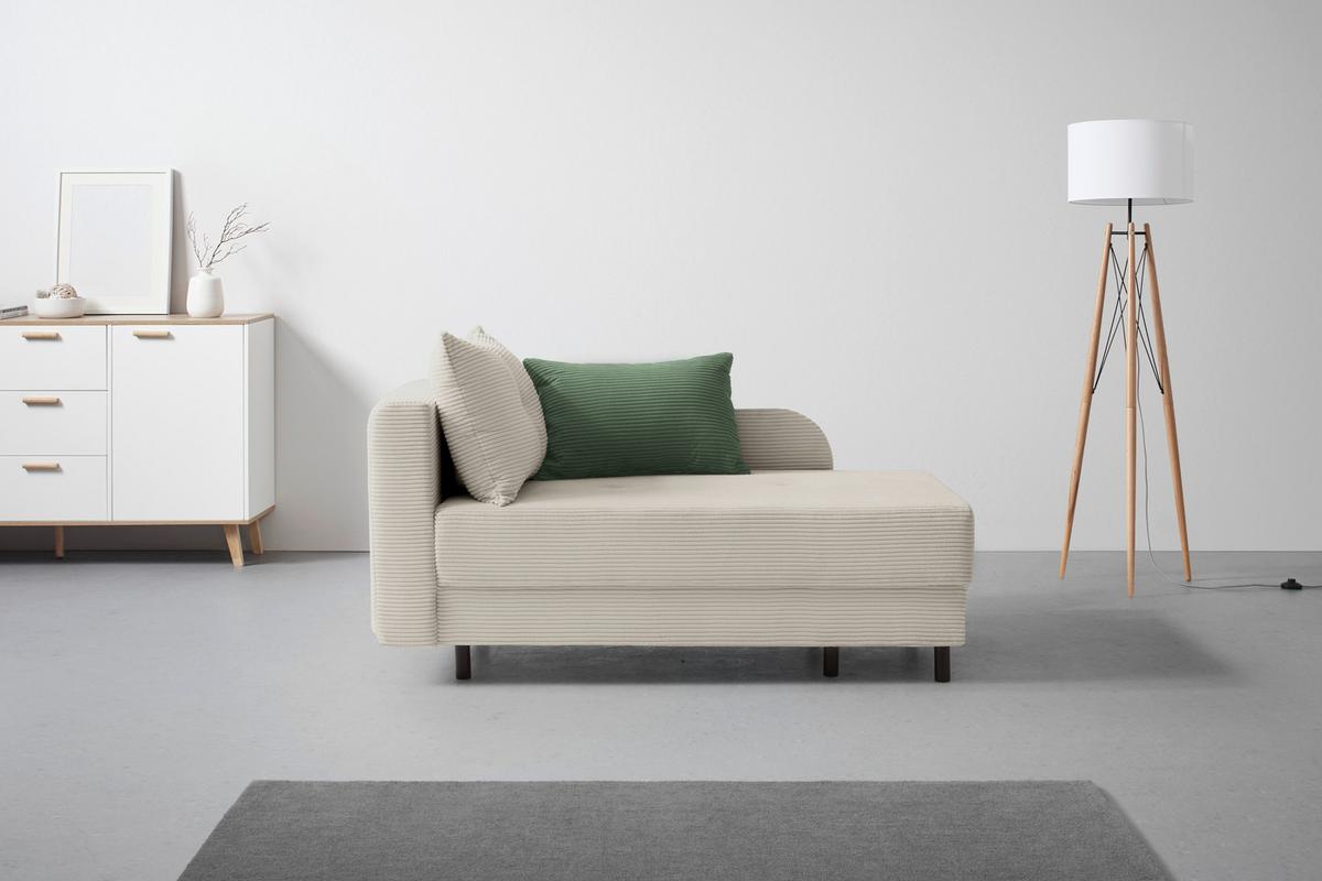 Liege Nova Beige - Beige/Schwarz, MODERN, Holz/Textil (85/62/145cm) - Mömax
