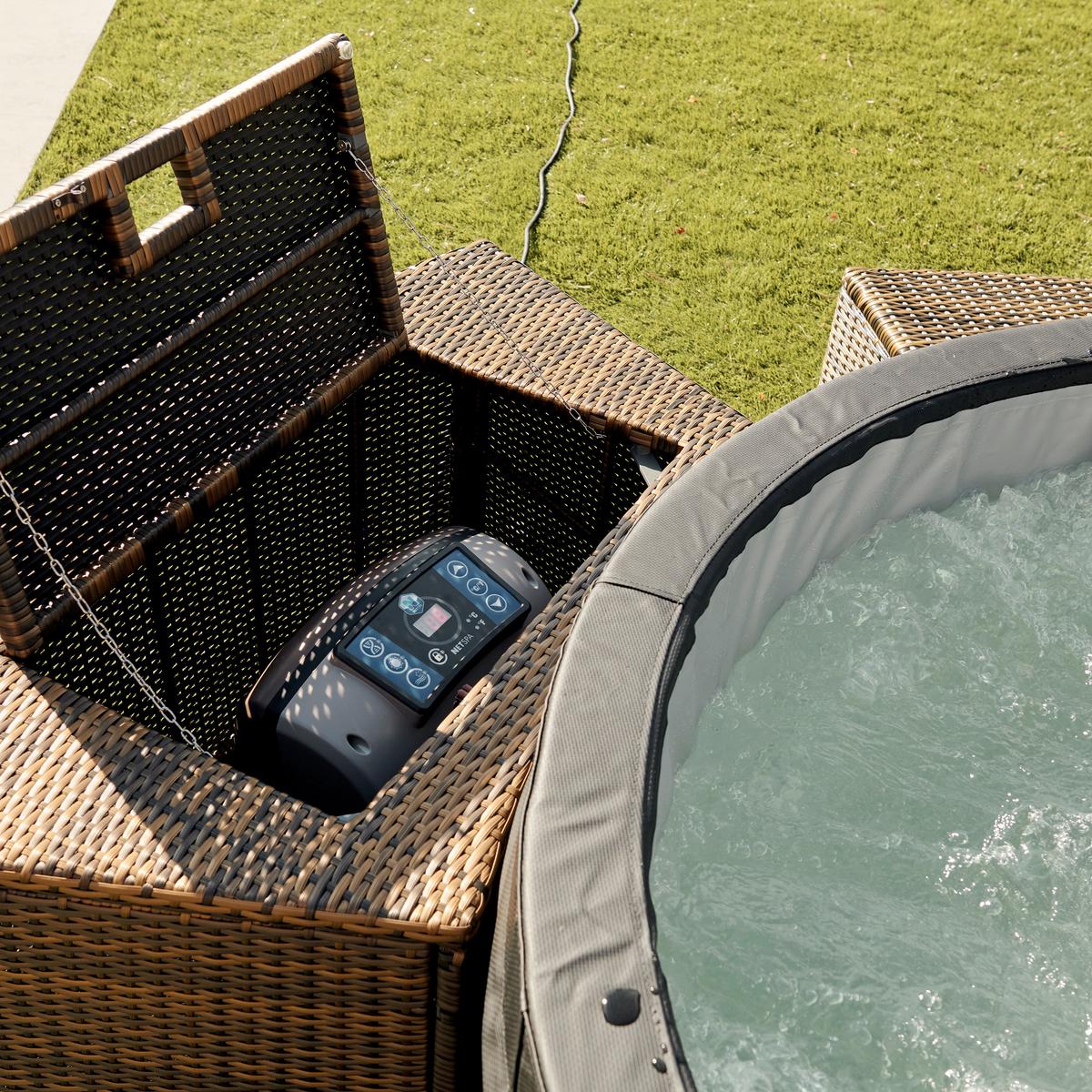 Whirlpool Netspa Vita Schwarz Ø ca. 156cm - Schwarz, Basics, Kunststoff/Metall (156/70cm)