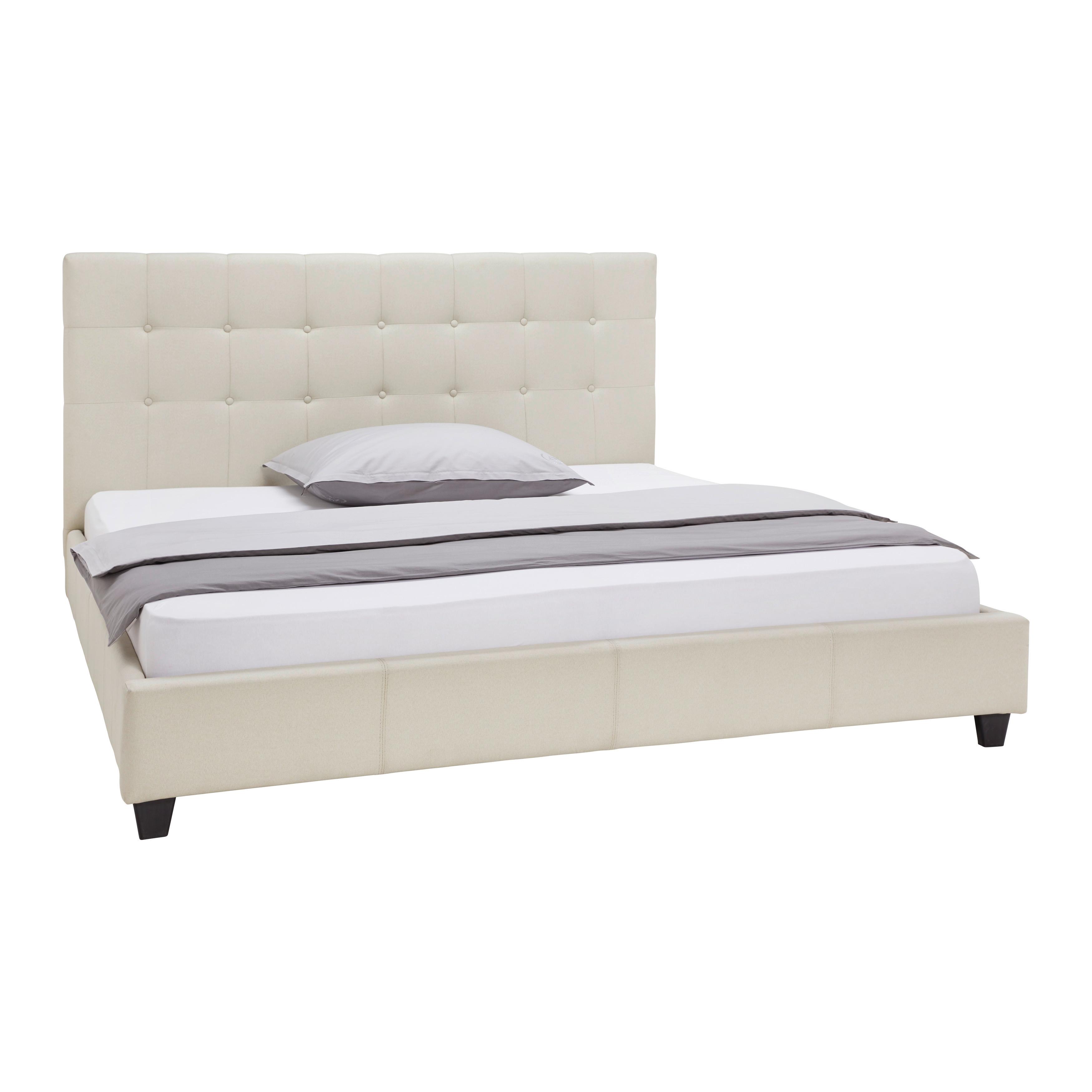 Polsterbett Frederico ca. 180x200 cm Creme - Creme/Schwarz, MODERN, Holzwerkstoff/Kunststoff (180/200cm) - Bessagi Home