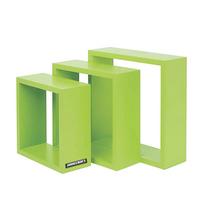 Stenski Regal Minecraft, Zelena, 3-Delni - zelena, Moderno, leseni material (28/28/18cm) - Minecraft