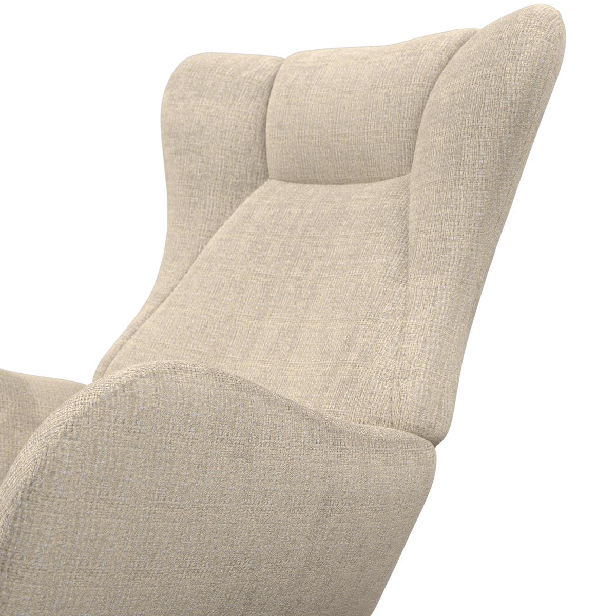 Schaukelsessel Emilio Chenille Beige - Beige/Naturfarben, MODERN, Holz/Textil (67/93/85cm)