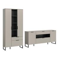 Dnevni Regal Noida, Kašmir, Črna, 2-Delni - kašmir/črna, Design, kovina/leseni material (290/192/41cm) - Livetastic