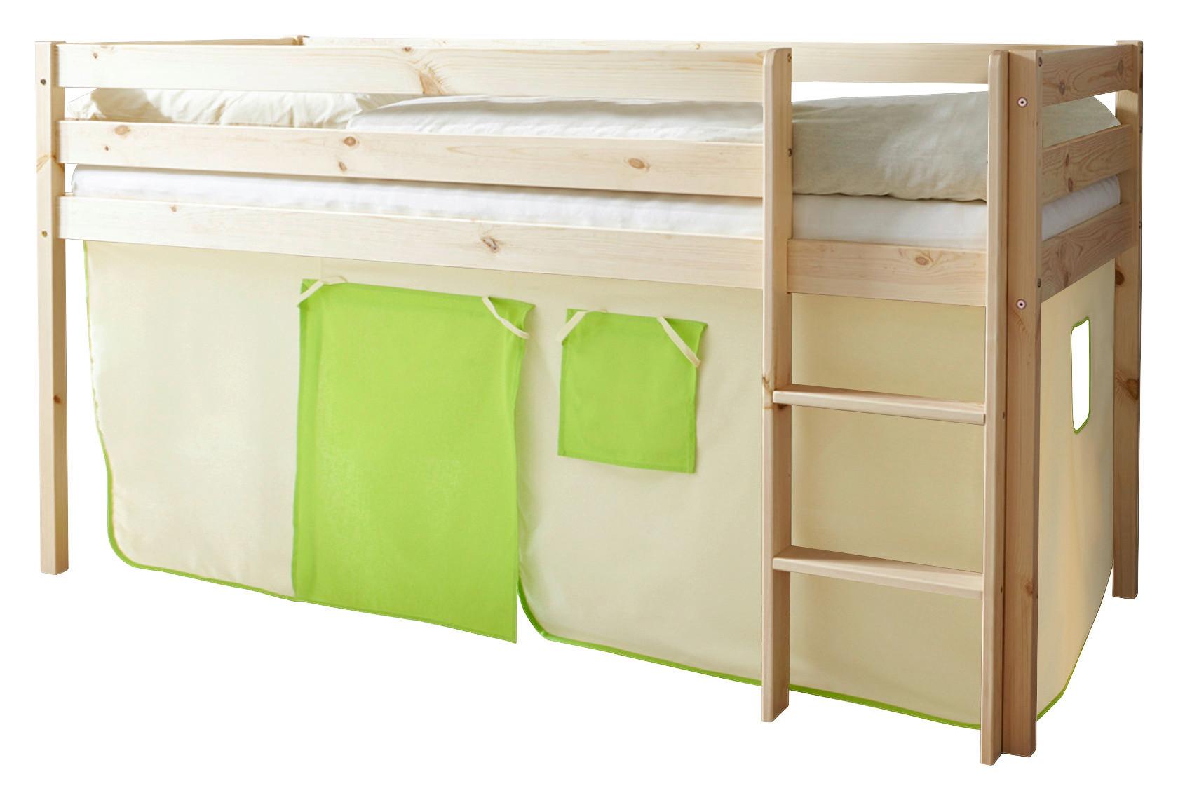 Spielbett Holz Malte ca. 90x200 cm Grün - Beige/Naturfarben, Natur, Holz (90/200cm) - MID.YOU