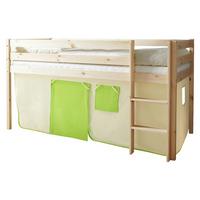 Spielbett Holz Malte ca. 90x200 cm Grün - Beige/Naturfarben, Natur, Holz (90/200cm) - MID.YOU