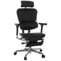 Drehstuhl Ergohuman Plus Legpro Gen2 Schwarz - Schwarz, MODERN, Leder/Kunststoff (76/119 - 138/64cm) - MID.YOU