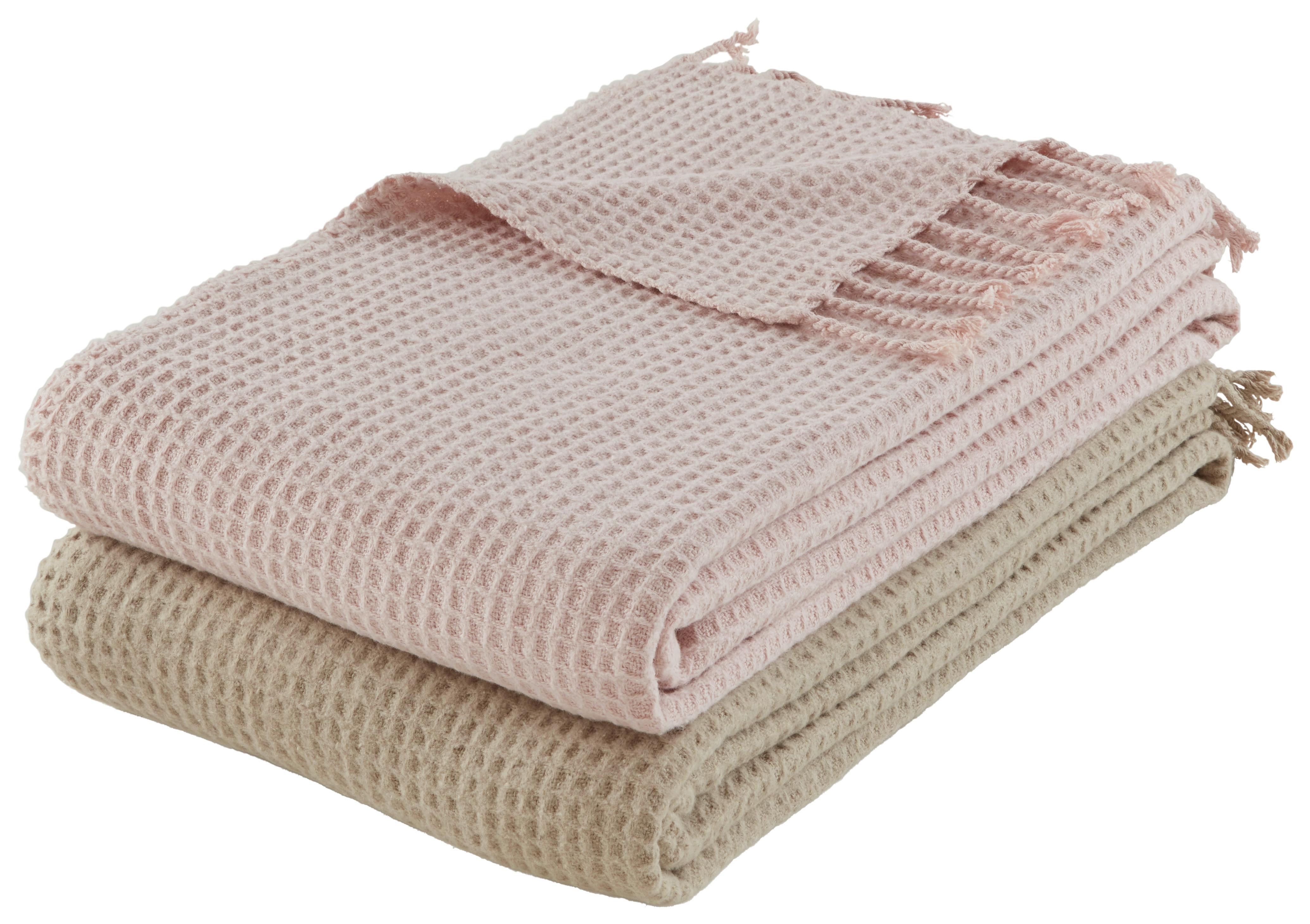 Decke Alice in Rosa ca. 150x180cm - Rosa, ROMANTIK / LANDHAUS, Textil (150/180cm) - Zandiara