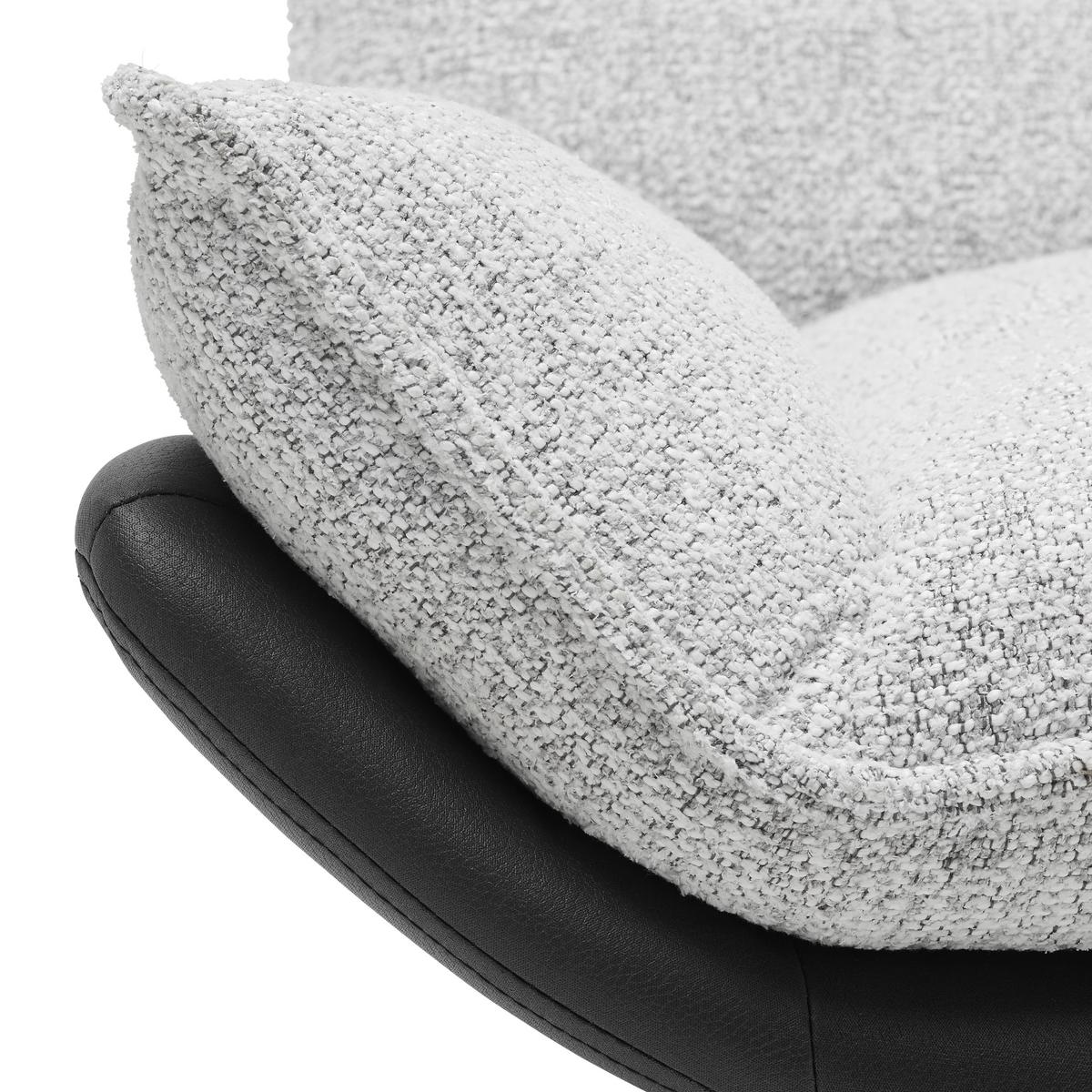 Fotel Audrey - krémszínű/fekete, Modern, textil/fa (82/104/89cm) - Mömax