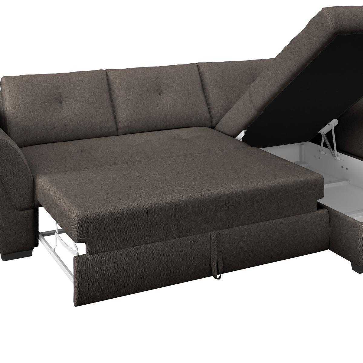 Sedežna Garnitura Berisso, Z Ležiščem In Predalom - rjava, Design, umetna masa/tekstil (278/187cm) - Mömax