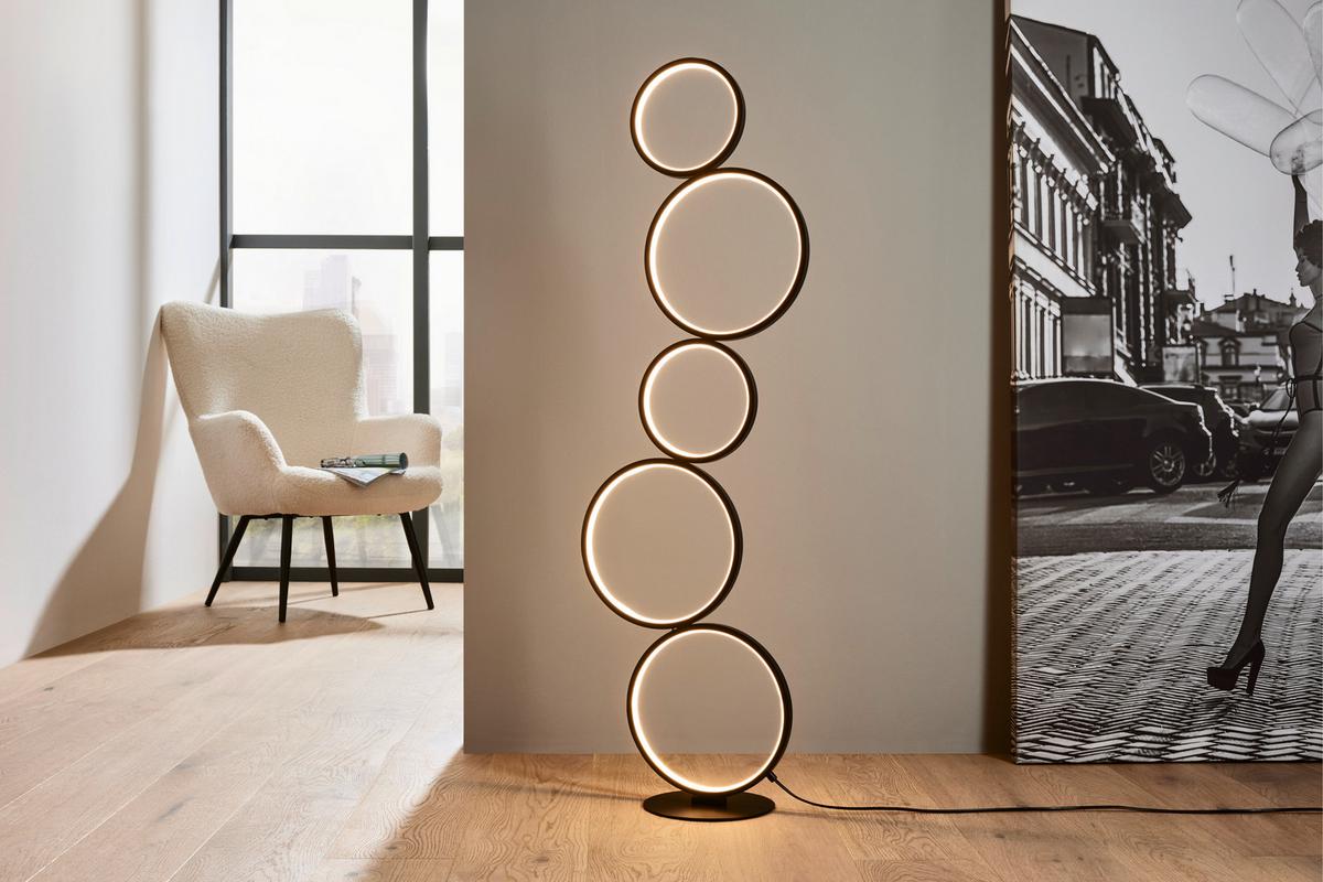 Lampadar cu LED Javier - negru, Modern, plastic/metal (36/115cm) - Mömax