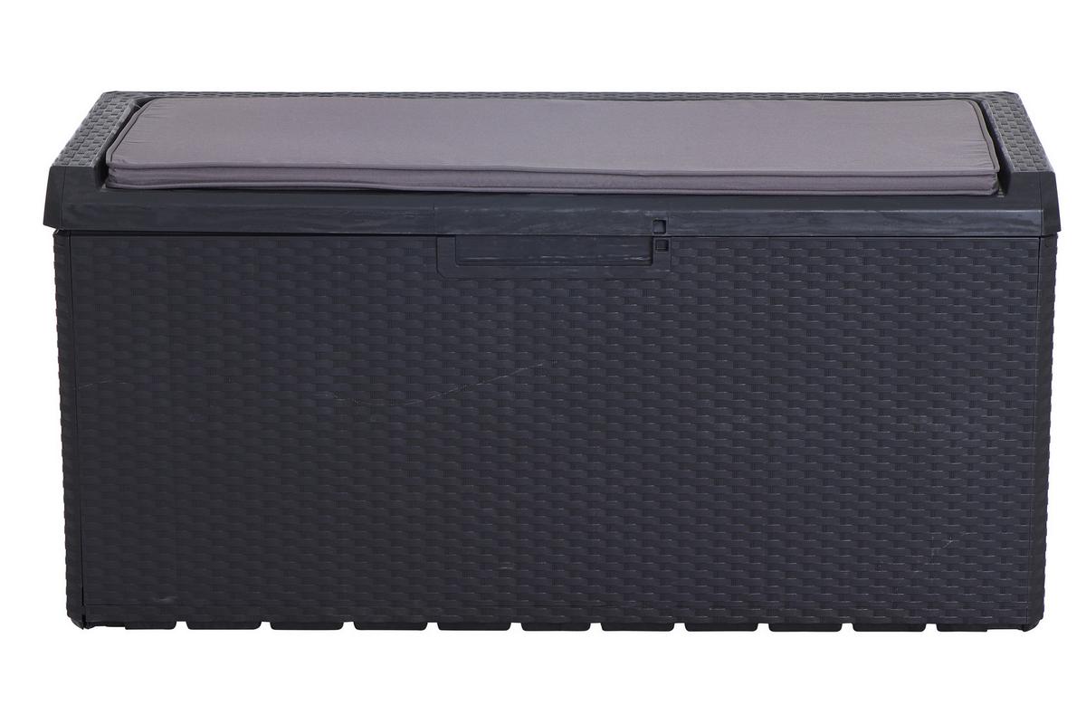 Kissenbox Portonovo ca.55x124x59cm Anthrazit - Anthrazit, KONVENTIONELL, Kunststoff (55/124/59cm) - Siena Garden