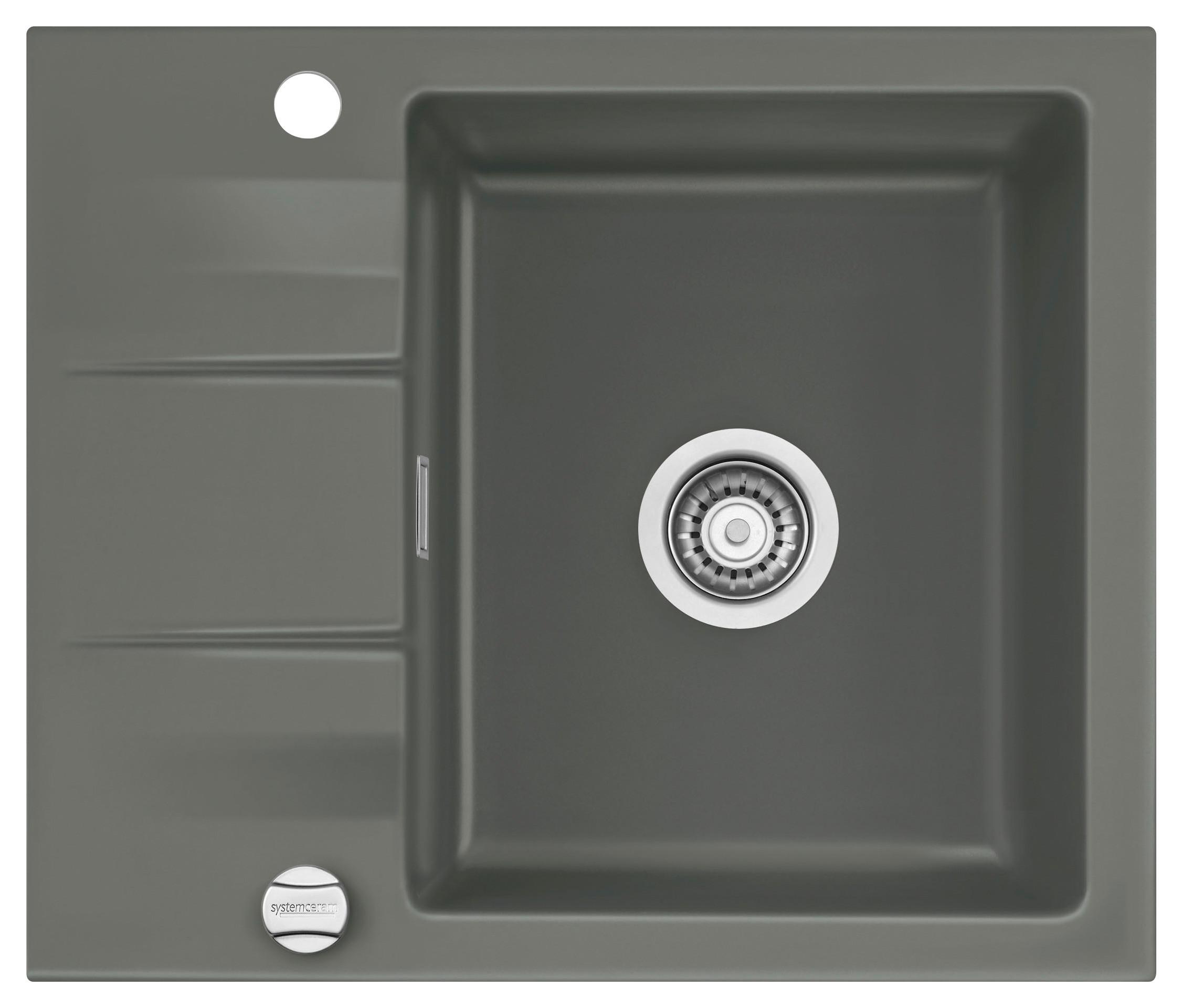 Spüle KERADOMO GENEA60, in Lava - Grau, MODERN, Keramik (59,5/51cm) - Systemceram