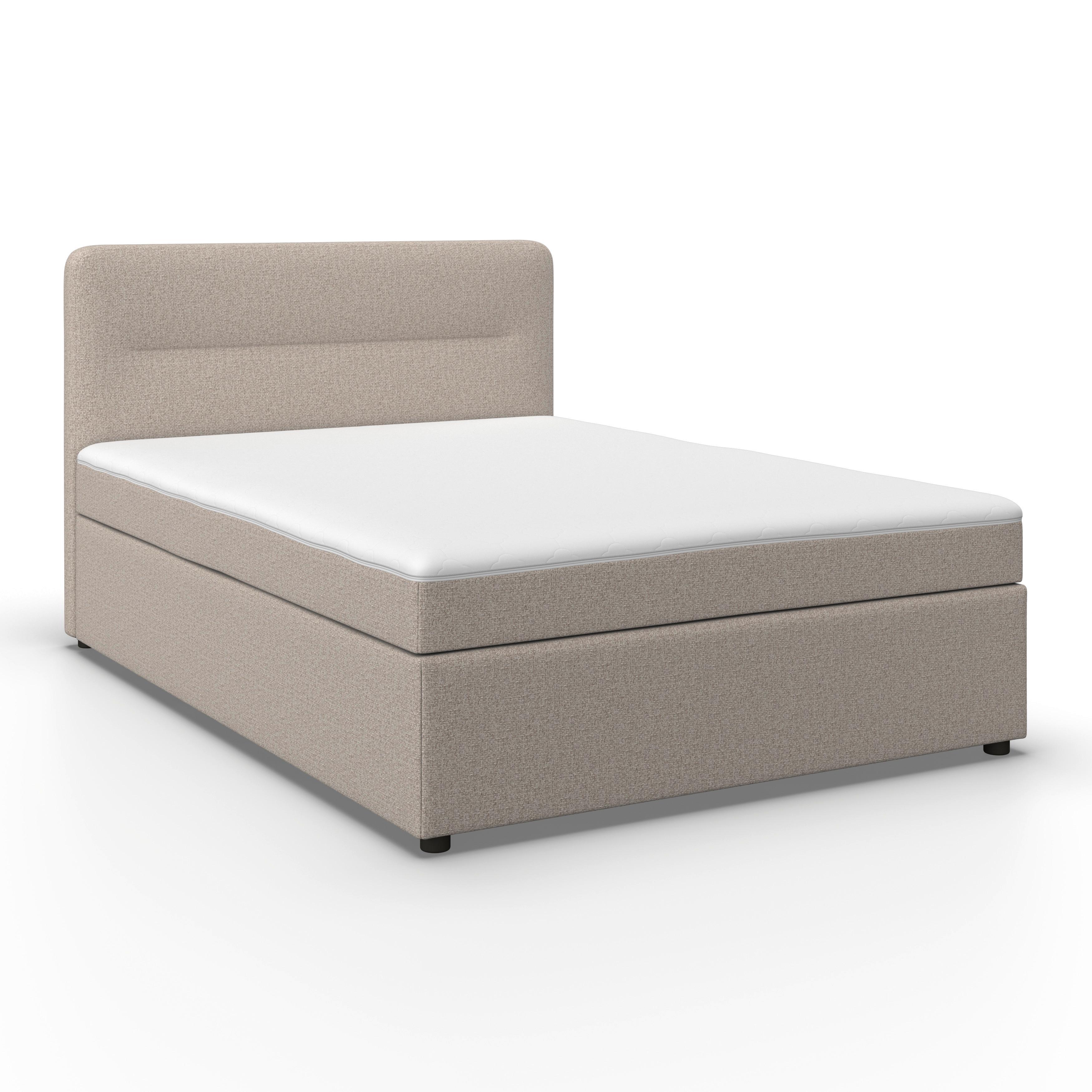 BOXSÄNG MARCO - svart/taupe, Modern, trä/textil (160/200cm) - Bessagi Home