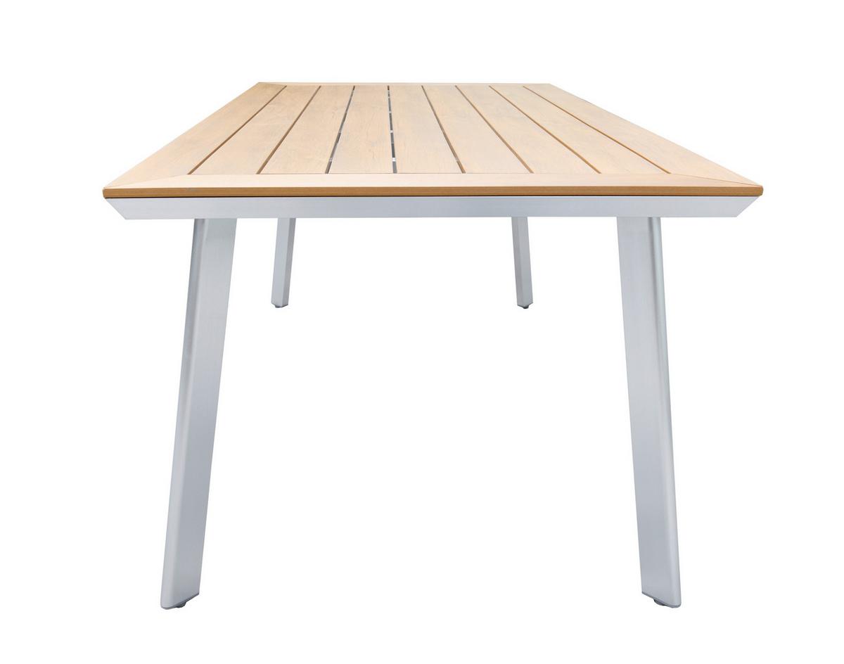 GARTENTISCH TISCH LIVORNO - Silberfarben/Braun, MODERN, Kunststoff/Metall (90/72/160cm) - Gardenson