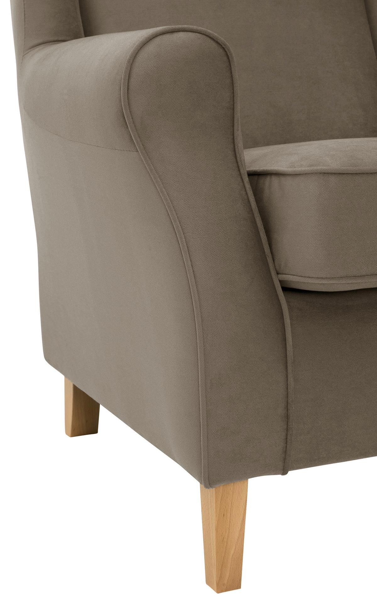 Ohrensessel ''Lorris'', Hellbraun - Hellbraun/Eichefarben, KONVENTIONELL, Holz/Textil (77/103/86cm) - Max Winzer