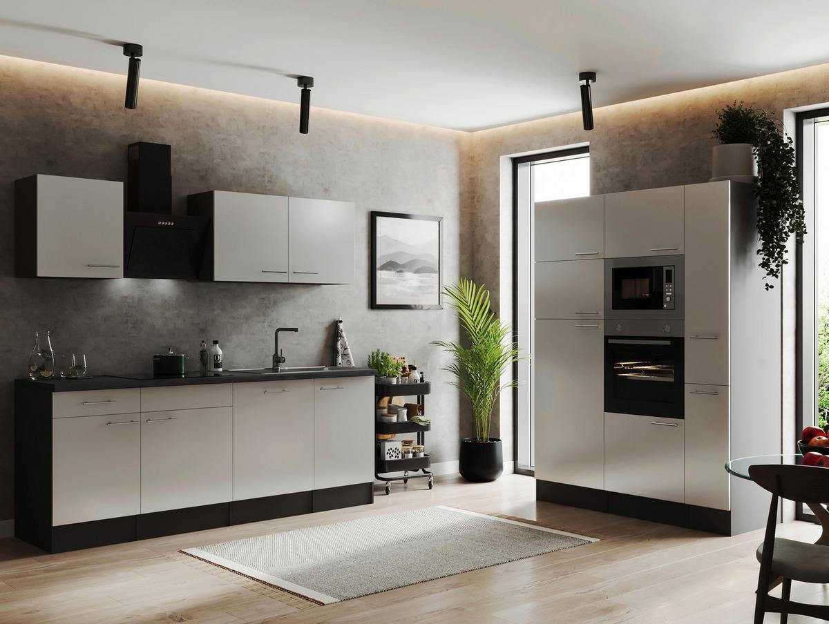 Kuhinjski Blok Z Aparati Oliver, 370cm - srebrne barve/siva, Design, kovina/leseni material (370cm) - Respekta