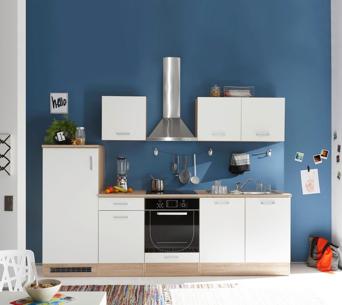 Bucătărie standard Andy - stejar Sonoma/alb, Modern, material pe bază de lemn (270/195/60cm) - Best Price