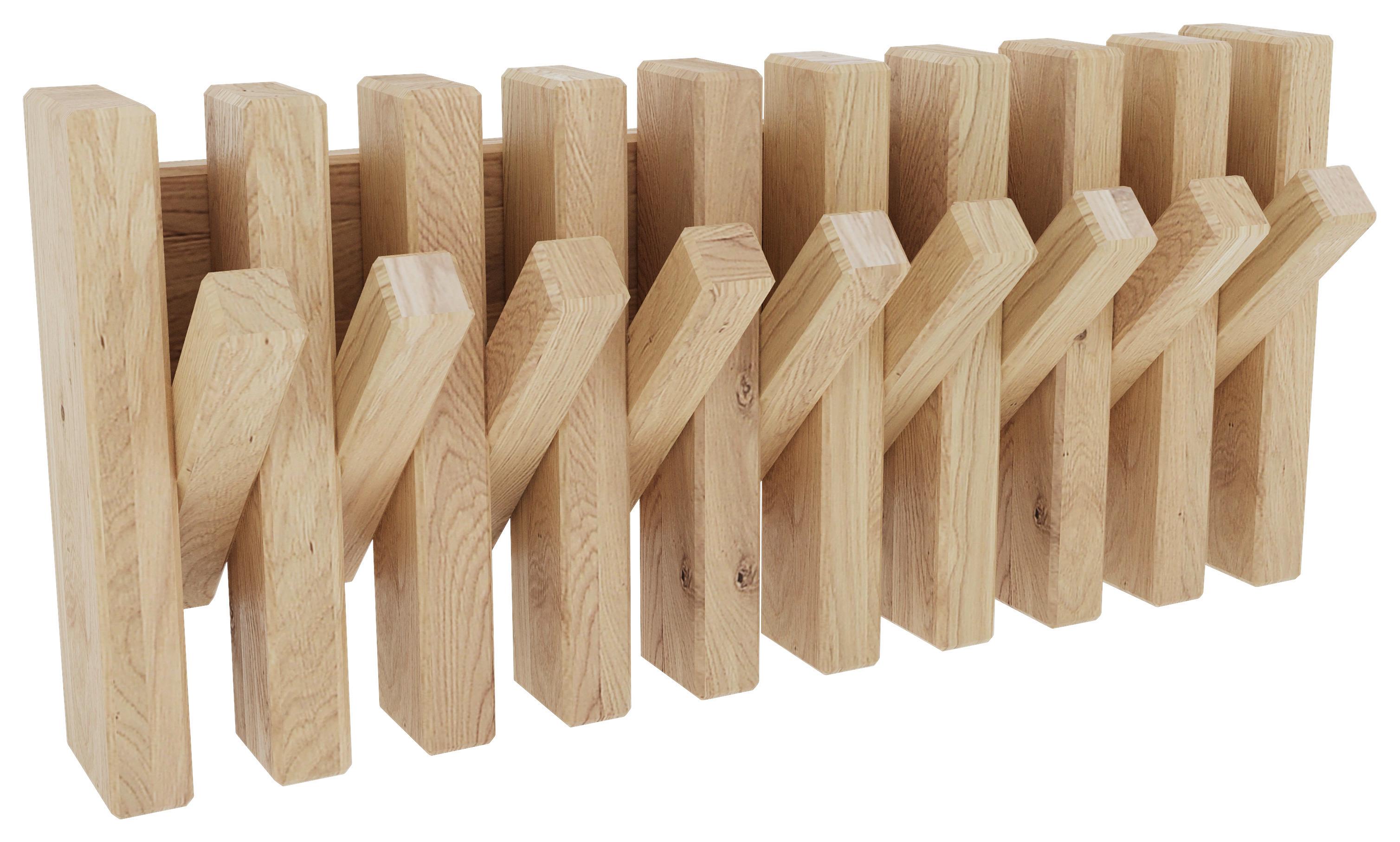 LISTWA Z WIESZAKAMI STUDIOLINE - kolor dębowy, Natur, drewno (38/17/5,1cm) - Linea Natura