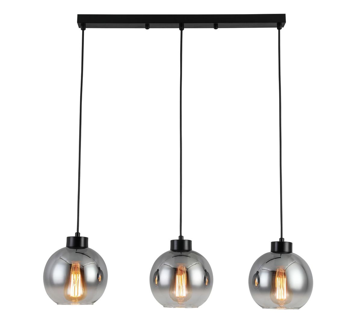 LAMPA WISZĄCA SMOKEY - antracytowy/kolor chromowy, Lifestyle, metal/szkło (72/18/120cm) - Dieter Knoll