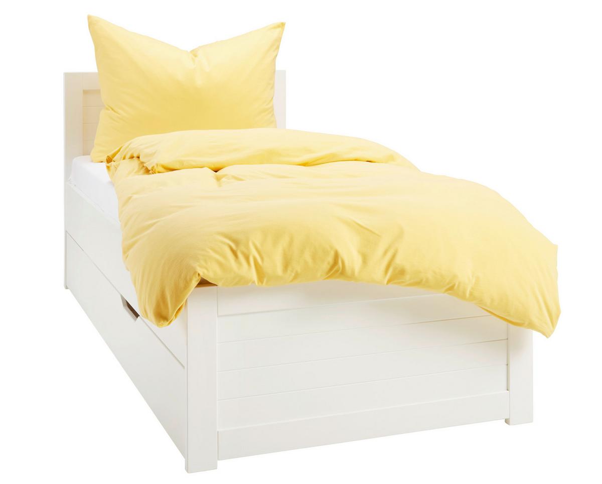 Bett in Weiß ca. 90x200cm - Weiß, ROMANTIK / LANDHAUS, Holz/Holzwerkstoff (105/100/208cm) - Mömax
