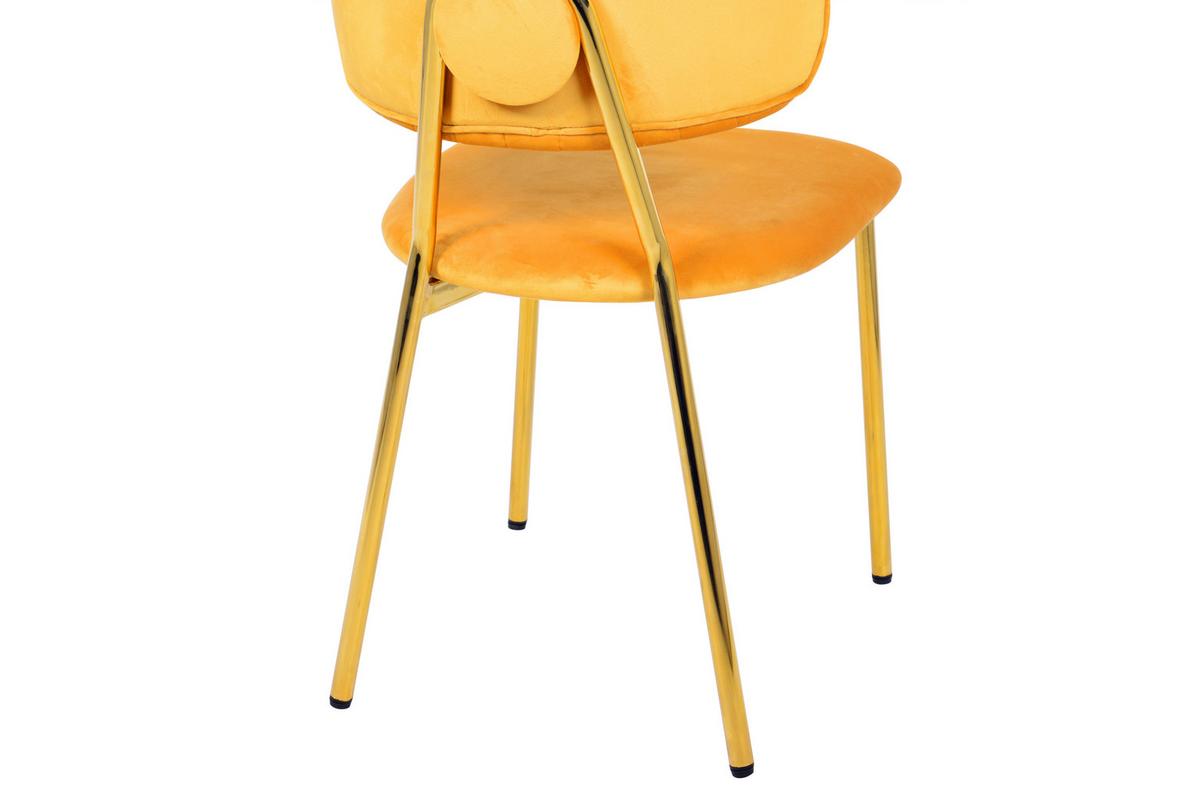 Szék Szett Kian 100 - aranyszínű/narancs, Modern, textil/fém (47/80/51cm) - Kayoom