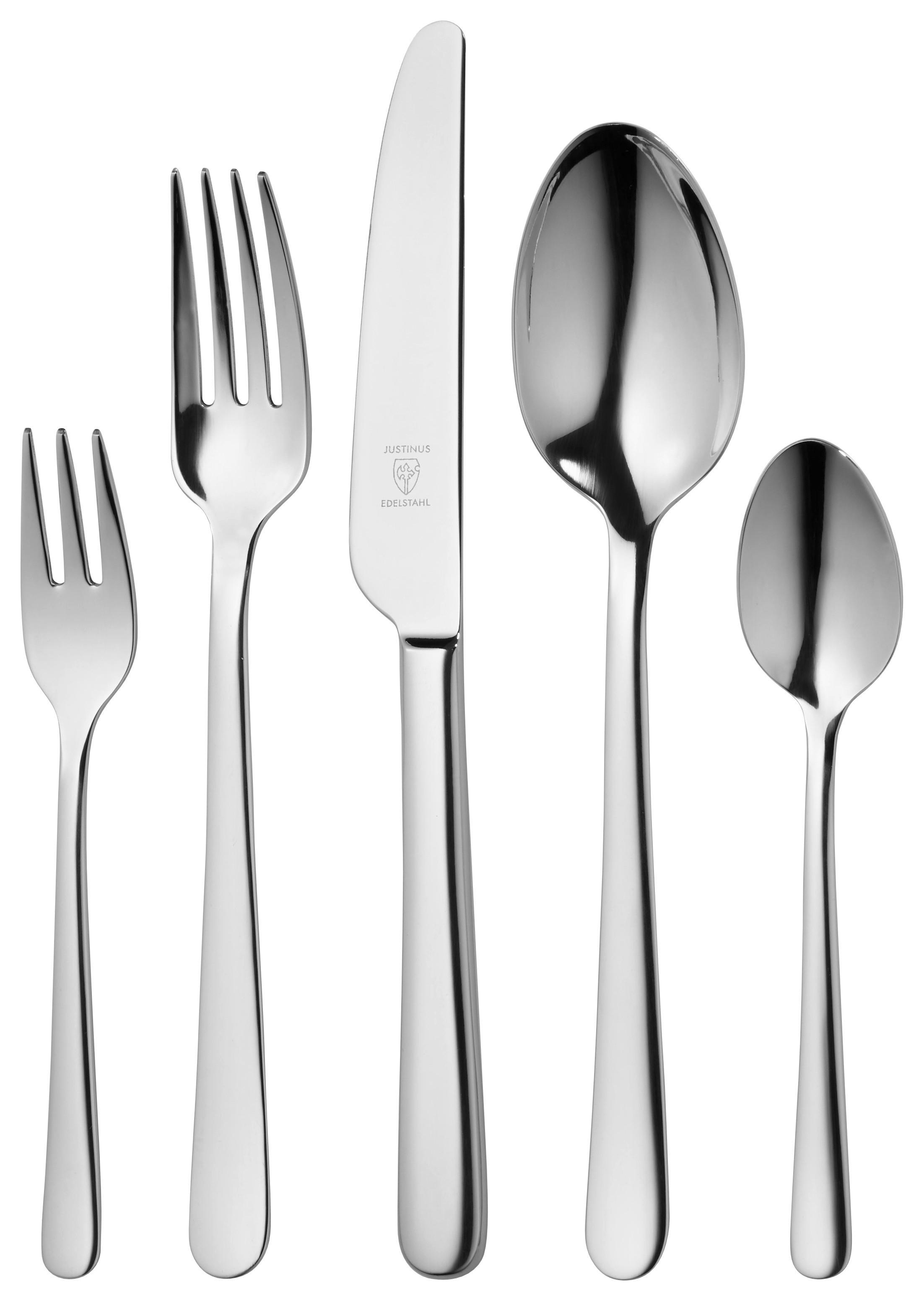 ZESTAW SZTUĆCÓW 630-310 - kolor stalowy, Basics, metal (43/25,2/5cm) - Justinus