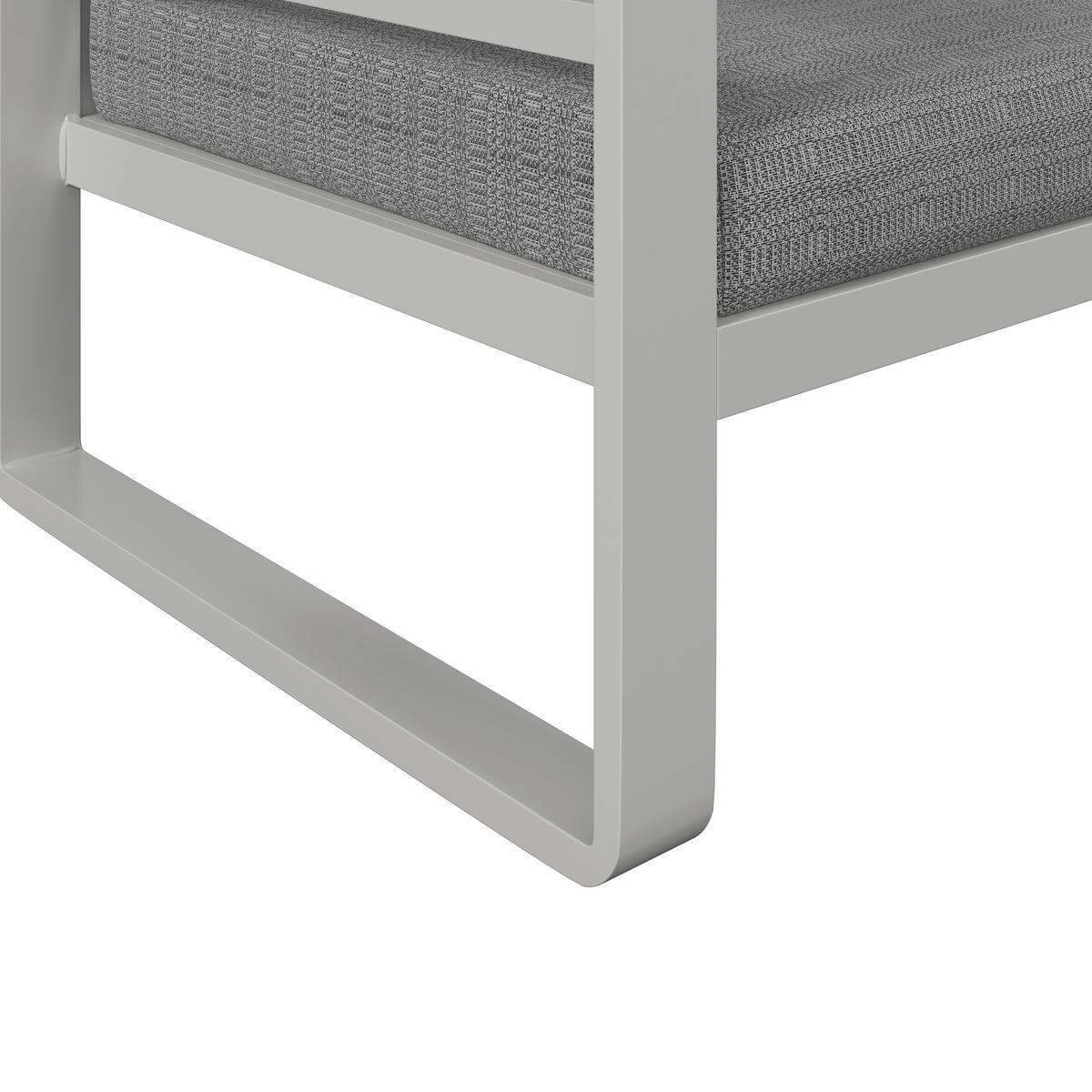 Dining-Loungeset Aruba Hellgr. /Weiß Outdoorstoff/Metall - Hellgrau/Weiß, MODERN, Kunststoff/Textil - Bessagi Garden