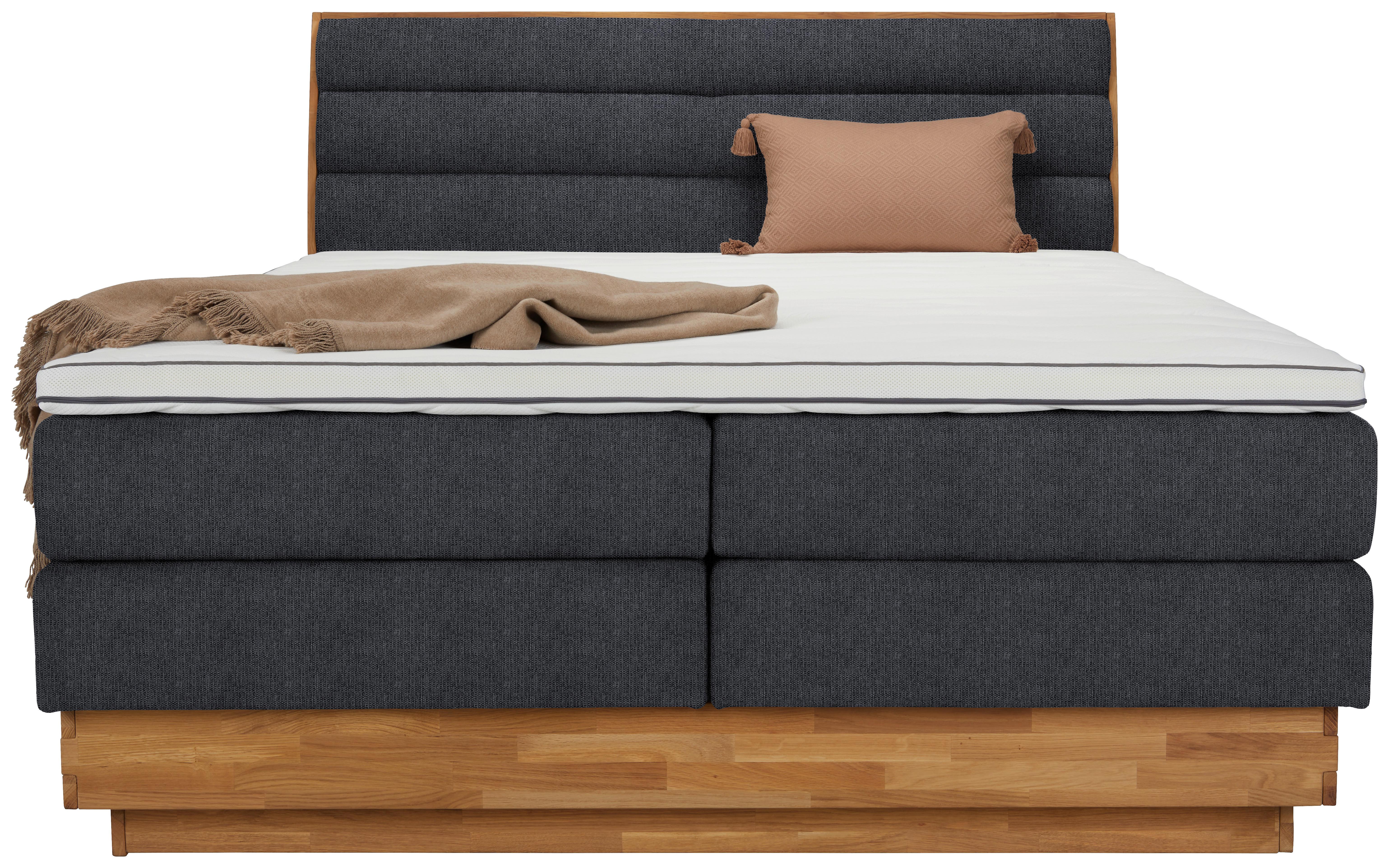 Boxspringbett Marissa in Anthrazit ca. 160x200cm - Anthrazit, KONVENTIONELL, Holz/Kunststoff (160/200cm) - Premium Living