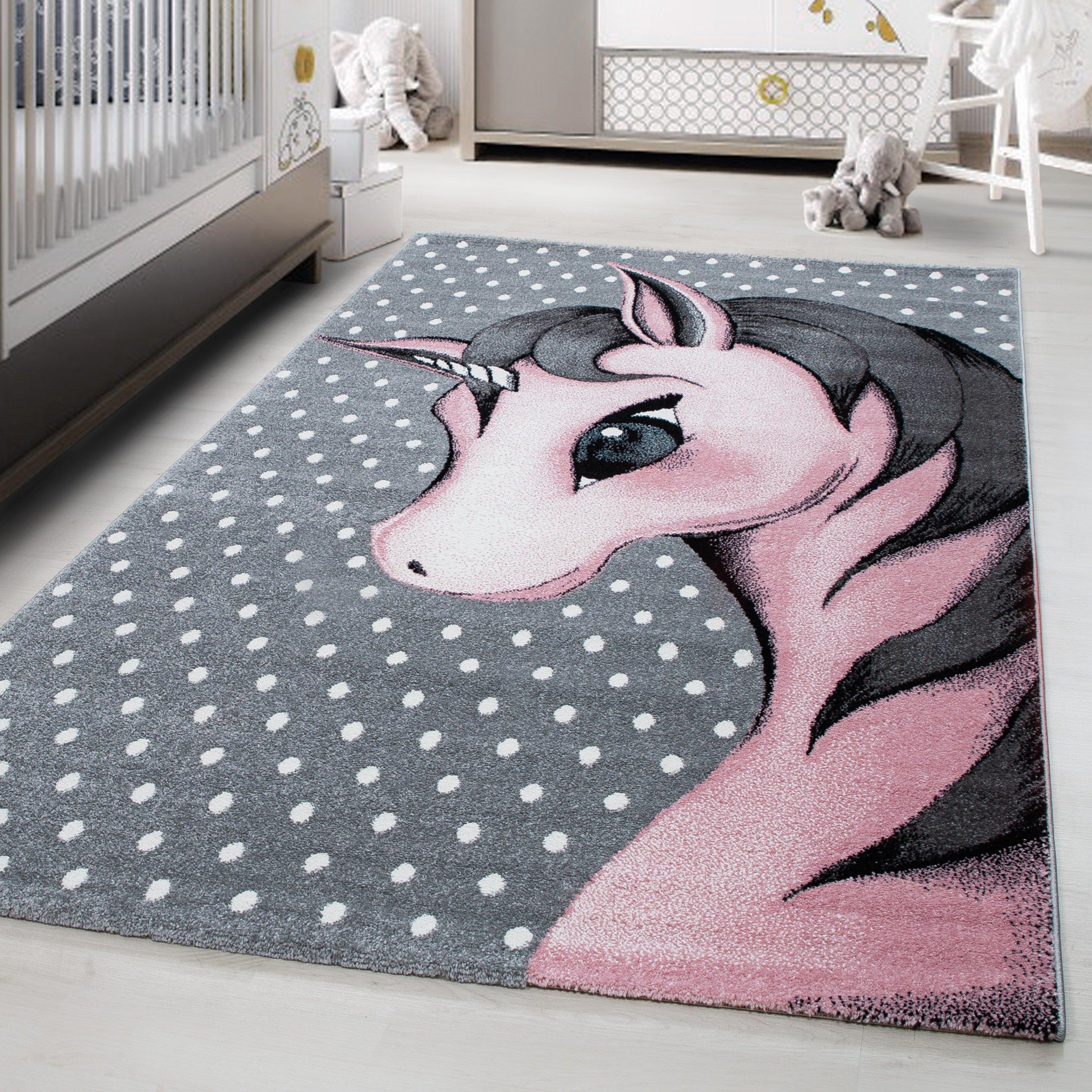 Kinderteppich Kids Grau/Weiß/Pink ca. 120x170cm - Pink/Weiß, Trend, Textil (120/170cm)