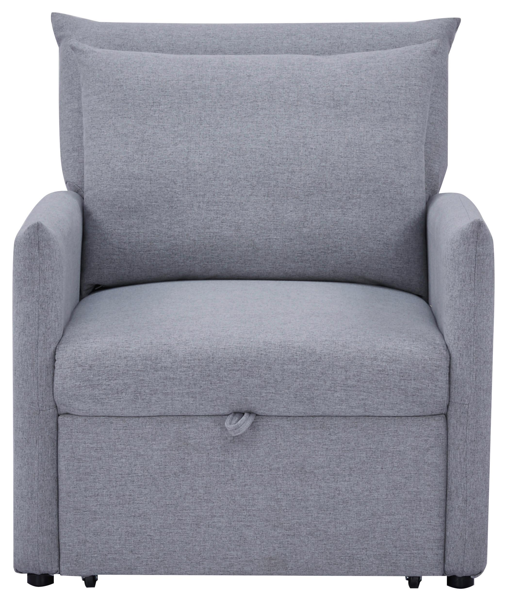 Fotelja Na Razvlačenje Celine - siva/crna, Moderno, drvo/tekstil (84/97/102cm) - Ondega