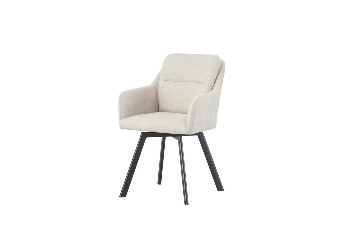 STUHL-SET SOPHIE - Anthrazit/Creme, Modern, Textil (53/87/62cm) - MID.YOU