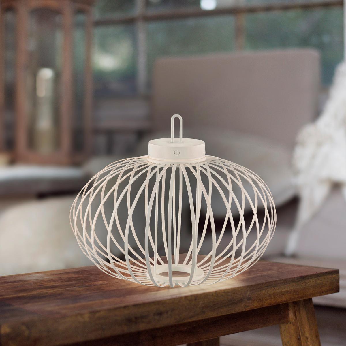 Akku-Tischleuchte Greige max. 1,5 Watt - Greige, Design, Holz/Kunststoff (46/46/37cm)
